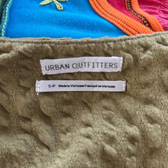 Urban Outfitters Women Short Sleeve Pointelle Tshirt Top Oversized Green Small - Picture 5 of 7